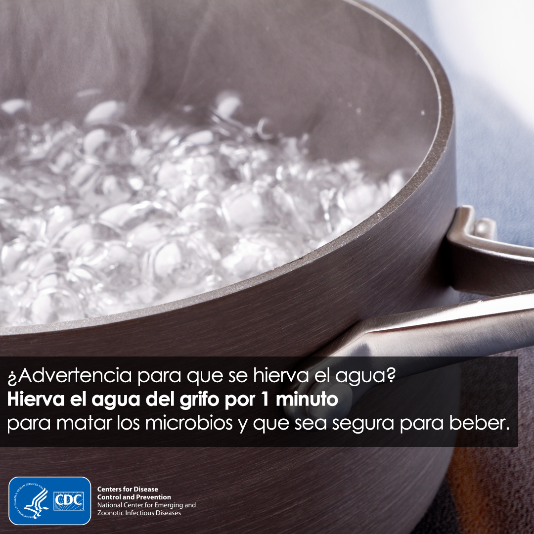 Advertencia de que se debe hervir el agua