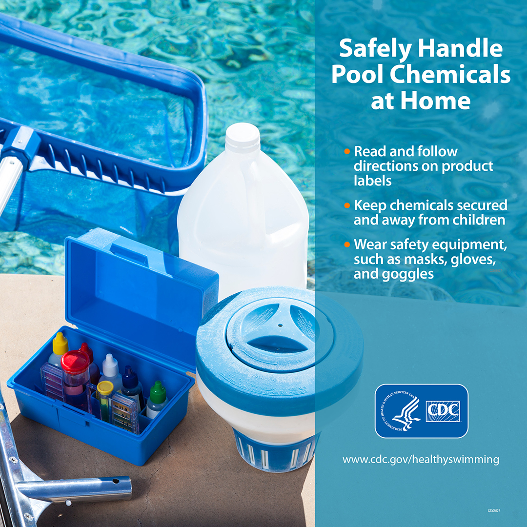 Safely handle pool chemicals at home