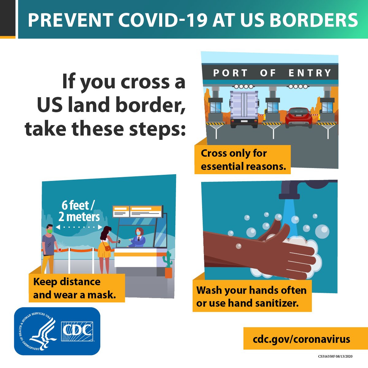 Prevent COVID-19 at US borders